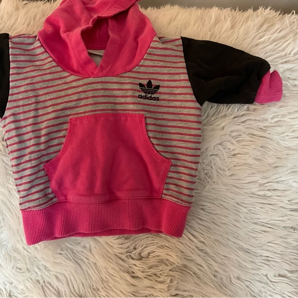 Vintage Adidas Hoodie Baby girl size 6mo super retro cute 80s - Picture 2 of 3